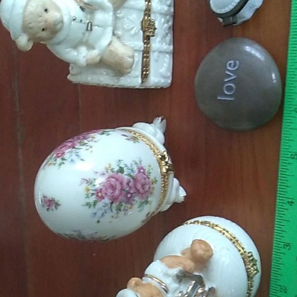 💖 Baum Bros Formalities Trinket Box -Egg Shaped Footed Porcelain - Picture 1 of 16